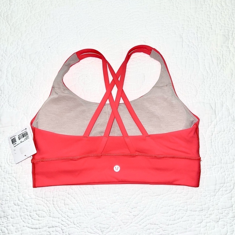 LULULEMON ENERGY LONGLINE BRA ORANGE RED COLOR SIZE 10 COLOR CODE “PPNC” NWT - Picture 5 of 8